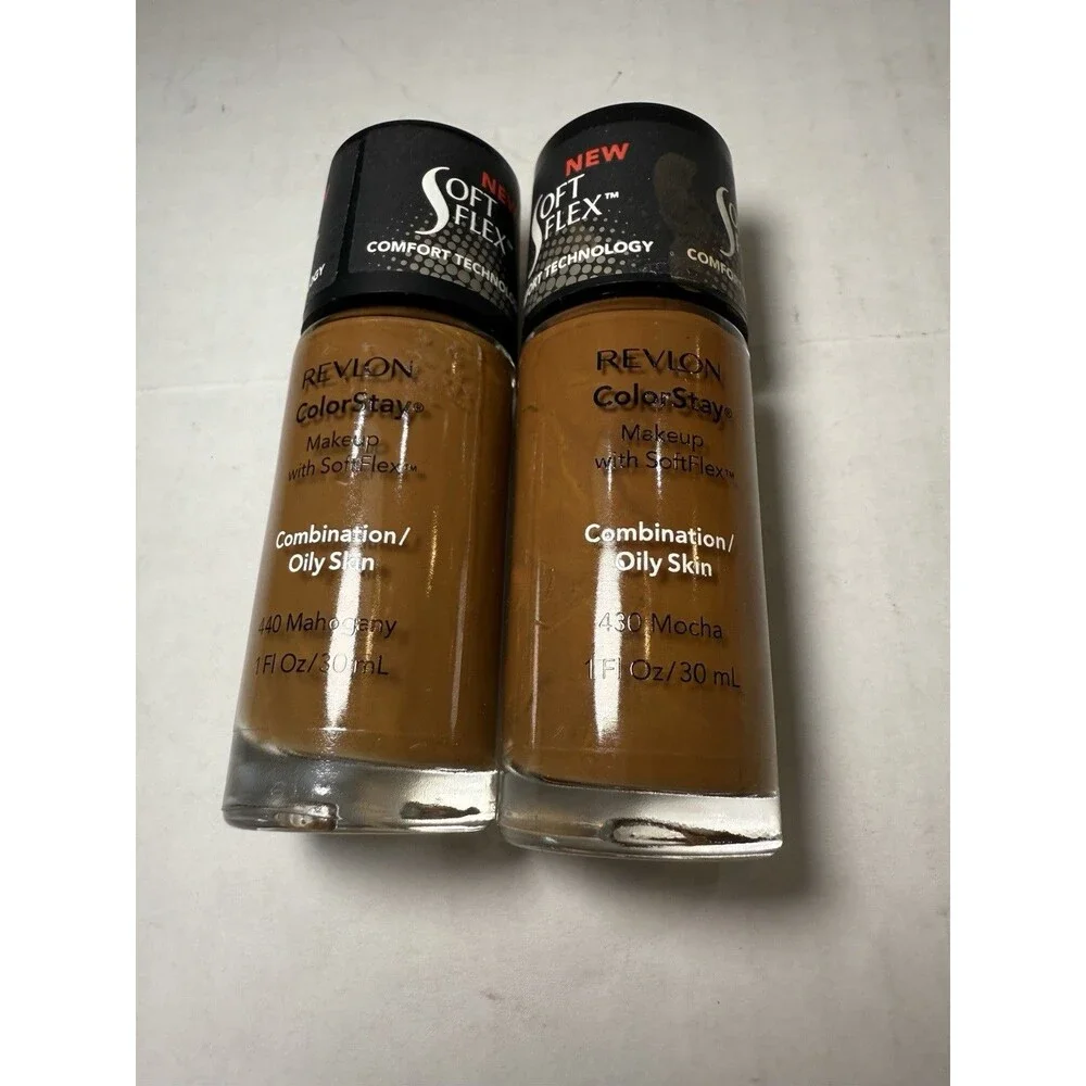 REVLON Colorstay Makeup SoftFlex Normal/Dry 1FLOZ 440 Mahogany & 430 Mocha 2 PCS